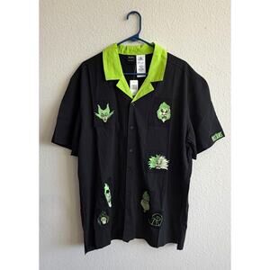 NEW Disney Villains Our Universe Glow-In-The-Dark Woven Shirt - Men’s Large